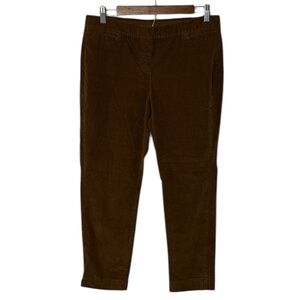 J. Jill Corduroy Pants Petite 10 Brown Flat Front Straight Leg Lightweight